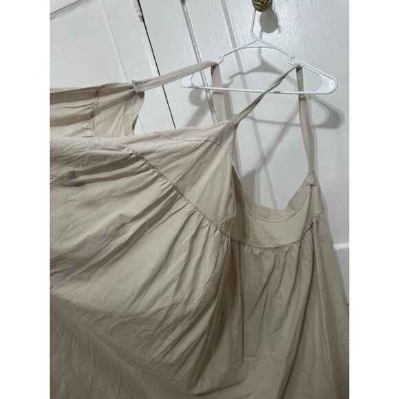 Neutral Cotton Sundress with Pockets – Adjustable Straps - Picture 8 of 12